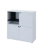 KU3-10DN3 L skříňka 3-dvéřová, niky, 1054x1022x400 mm, provedení levé, korpus a dvířka bílá sněžná/p