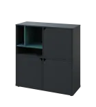 KU3-10DN3 L skříňka 3-dvéřová, niky, 1054x1022x400 mm, provedení levé, korpus a dvířka antracit/poli