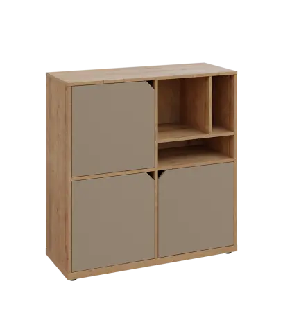 KU3-10DN3 P skříňka 3-dvéřová, niky, 1054x1022x400 mm, provedení pravé, dub lite/latte