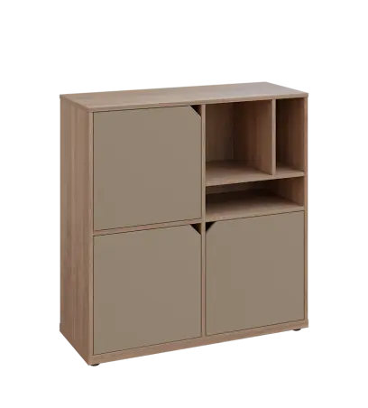 KU3-10DN3 P skříňka 3-dvéřová, niky, 1054x1022x400 mm, provedení pravé, dub bardolino/latte