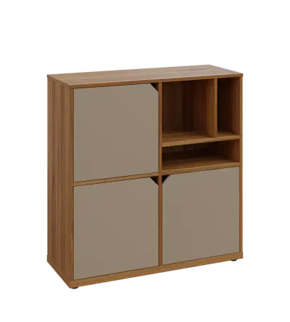 KU3-10DN3 P skříňka 3-dvéřová, niky, 1054x1022x400 mm, provedení pravé, ořech světlý/latte