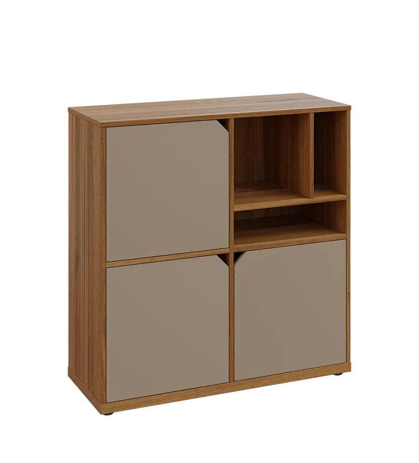 KU3-10DN3 P skříňka 3-dvéřová, niky, 1054x1022x400 mm, provedení pravé, ořech světlý/latte