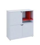 KU3-10DN3 P skříňka 3-dvéřová, niky, 1054x1022x400 mm, provedení pravé, korpus a dvířka bílá sněžná/