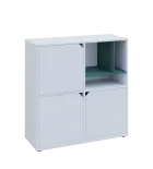 KU3-10DN3 P skříňka 3-dvéřová, niky, 1054x1022x400 mm, provedení pravé, korpus a dvířka bílá sněžná/