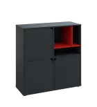 KU3-10DN3 P skříňka 3-dvéřová, niky, 1054x1022x400 mm, provedení pravé, korpus a dvířka antracit/pol