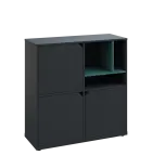 KU3-10DN3 P skříňka 3-dvéřová, niky, 1054x1022x400 mm, provedení pravé, korpus a dvířka antracit/pol