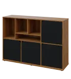 KU3-15DN4 L skříňka 4-dvéřová, niky, 1054x1522x400 mm, provedení levé, ořech světlý/černá