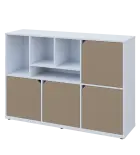 KU3-15DN4 L skříňka 4-dvéřová, niky, 1054x1522x400 mm, provedení levé, bílá sněžná/latte