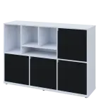 KU3-15DN4 L skříňka 4-dvéřová, niky, 1054x1522x400 mm, provedení levé, bílá sněžná/černá