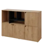 KU3-15DN4 L skříňka 4-dvéřová, niky, 1054x1522x400 mm, provedení levé, korpus a dvířka dub lite/poli