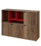 KU3-15DN4 L skříňka 4-dvéřová, niky, 1054x1522x400 mm, provedení levé, korpus a dvířka dub halifax c