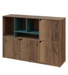 KU3-15DN4 L skříňka 4-dvéřová, niky, 1054x1522x400 mm, provedení levé, korpus a dvířka dub halifax c