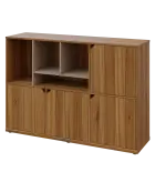 KU3-15DN4 L skříňka 4-dvéřová, niky, 1054x1522x400 mm, provedení levé, korpus a dvířka ořech světlý/