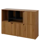 KU3-15DN4 L skříňka 4-dvéřová, niky, 1054x1522x400 mm, provedení levé, korpus a dvířka ořech světlý/