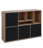 KU3-15DN4 P skříňka 4-dvéřová, niky, 1054x1522x400 mm, provedení pravé, dub bardolino/černá