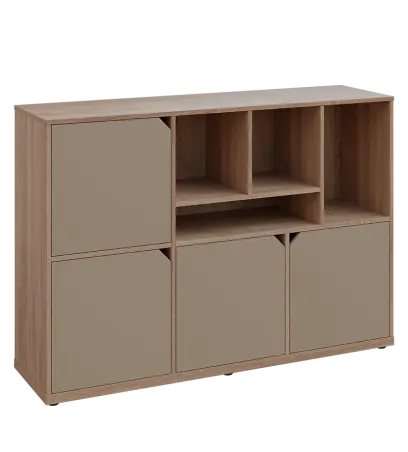 KU3-15DN4 P skříňka 4-dvéřová, niky, 1054x1522x400 mm, provedení pravé, dub bardolino/latte