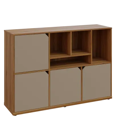 KU3-15DN4 P skříňka 4-dvéřová, niky, 1054x1522x400 mm, provedení pravé, ořech světlý/latte