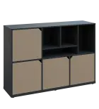 KU3-15DN4 P skříňka 4-dvéřová, niky, 1054x1522x400 mm, provedení pravé, antracit/latte