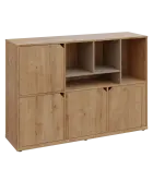 KU3-15DN4 P skříňka 4-dvéřová, niky, 1054x1522x400 mm, provedení pravé, korpus a dvířka dub lite/pol