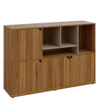 KU3-15DN4 P skříňka 4-dvéřová, niky, 1054x1522x400 mm, provedení pravé, korpus a dvířka ořech světlý