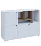 KU3-15DN4 P skříňka 4-dvéřová, niky, 1054x1522x400 mm, provedení pravé, korpus a dvířka bílá sněžná/