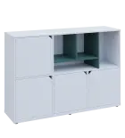KU3-15DN4 P skříňka 4-dvéřová, niky, 1054x1522x400 mm, provedení pravé, korpus a dvířka bílá sněžná/