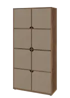 KU6-10D L skříň vysoká 8-dvéřová, 2053x1022x400 mm, provedení levé, dub halifax cínový/latte