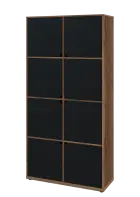 KU6-10D L skříň vysoká 8-dvéřová, 2053x1022x400 mm, provedení levé, dub halifax cínový/černá