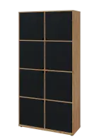 KU6-10D L skříň vysoká 8-dvéřová, 2053x1022x400 mm, provedení levé, dub lite/černá