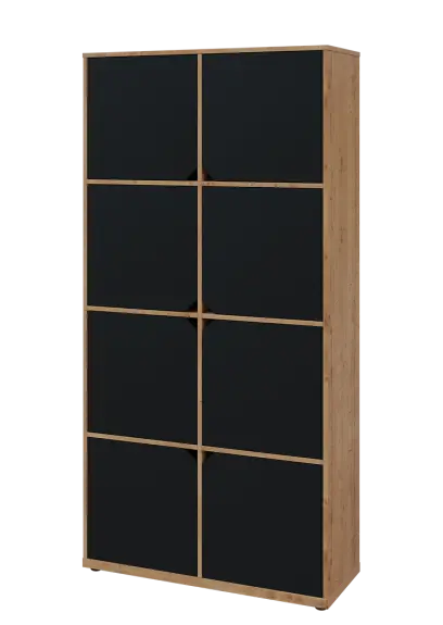 KU6-10D L skříň vysoká 8-dvéřová, 2053x1022x400 mm, provedení levé, dub lite/černá