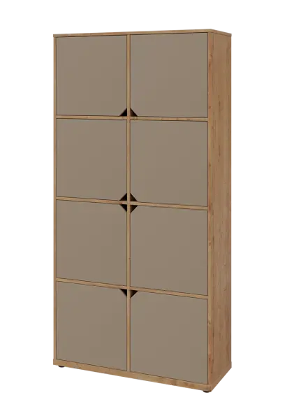 KU6-10D L skříň vysoká 8-dvéřová, 2053x1022x400 mm, provedení levé, dub lite/latte