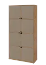 KU6-10D L skříň vysoká 8-dvéřová, 2053x1022x400 mm, provedení levé, dub lite/latte