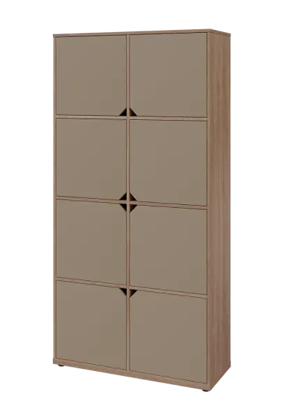 KU6-10D L skříň vysoká 8-dvéřová, 2053x1022x400 mm, provedení levé, dub bardolino/latte