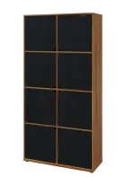 KU6-10D L skříň vysoká 8-dvéřová, 2053x1022x400 mm, provedení levé, ořech světlý/černá