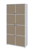 KU6-10D L skříň vysoká 8-dvéřová, 2053x1022x400 mm, provedení levé, bílá sněžná/latte