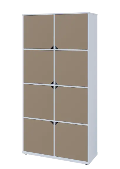 KU6-10D L skříň vysoká 8-dvéřová, 2053x1022x400 mm, provedení levé, bílá sněžná/latte