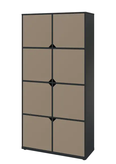 KU6-10D L skříň vysoká 8-dvéřová, 2053x1022x400 mm, provedení levé, antracit/latte