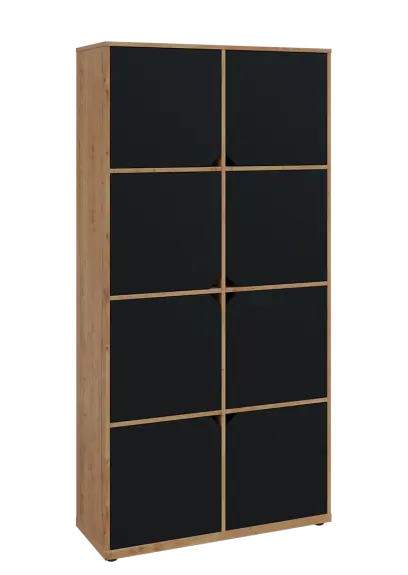 KU6-10D P skříň vysoká 8-dvéřová, 2053x1022x400 mm, provedení pravé, dub lite/černá