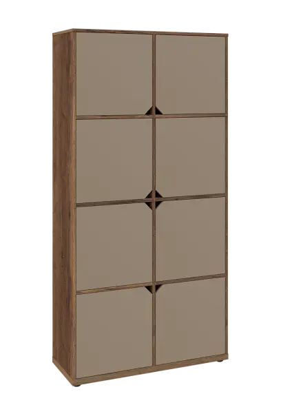 KU6-10D P skříň vysoká 8-dvéřová, 2053x1022x400 mm, provedení pravé, dub halifax cínový/latte