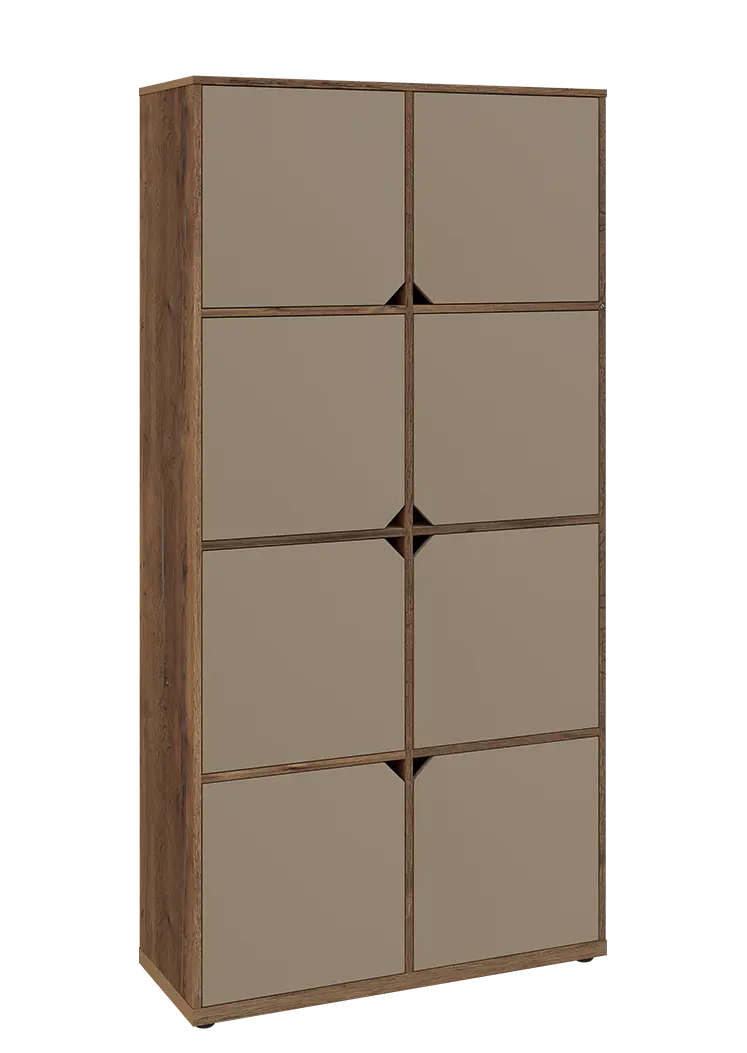 KU6-10D P skříň vysoká 8-dvéřová, 2053x1022x400 mm, provedení pravé, dub halifax cínový/latte