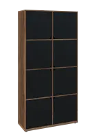 KU6-10D P skříň vysoká 8-dvéřová, 2053x1022x400 mm, provedení pravé, dub halifax cínový/černá