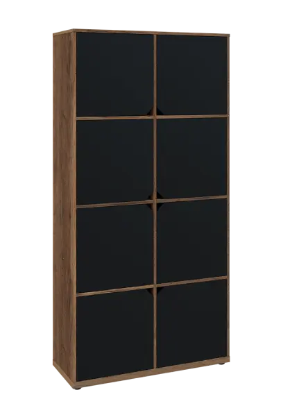 KU6-10D P skříň vysoká 8-dvéřová, 2053x1022x400 mm, provedení pravé, dub halifax cínový/černá