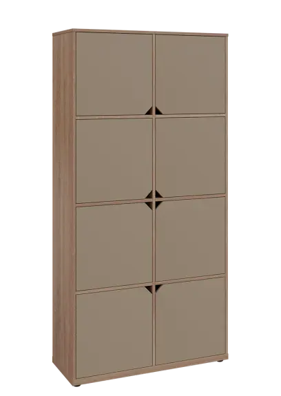 KU6-10D P skříň vysoká 8-dvéřová, 2053x1022x400 mm, provedení pravé, dub bardolino/latte