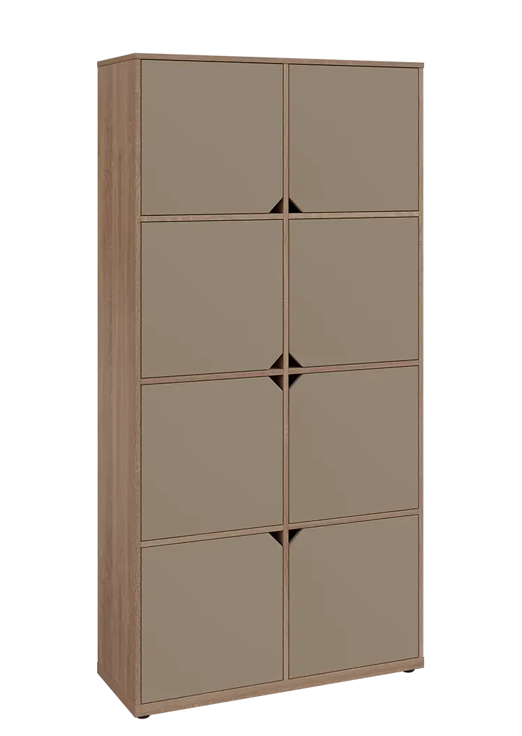 KU6-10D P skříň vysoká 8-dvéřová, 2053x1022x400 mm, provedení pravé, dub bardolino/latte