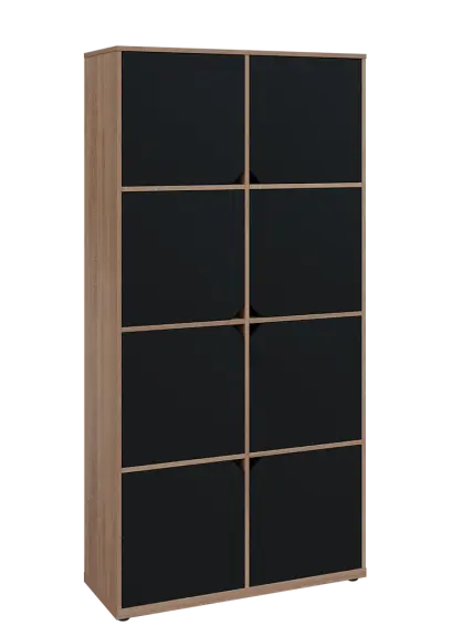 KU6-10D P skříň vysoká 8-dvéřová, 2053x1022x400 mm, provedení pravé, dub bardolino/černá