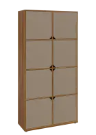 KU6-10D P skříň vysoká 8-dvéřová, 2053x1022x400 mm, provedení pravé, ořech světlý/latte