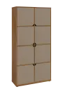 KU6-10D P skříň vysoká 8-dvéřová, 2053x1022x400 mm, provedení pravé, ořech světlý/latte