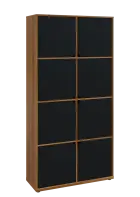 KU6-10D P skříň vysoká 8-dvéřová, 2053x1022x400 mm, provedení pravé, ořech světlý/černá