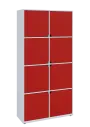 KU6-10D P skříň vysoká 8-dvéřová, 2053x1022x400 mm, provedení pravé, bílá sněžná/červená