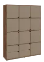 KU6-15DZ4 P skříň vysoká 10-dvéřová, zásuvky, 2053x1522x400 mm, provedení pravé, dub halifax cínový/latte